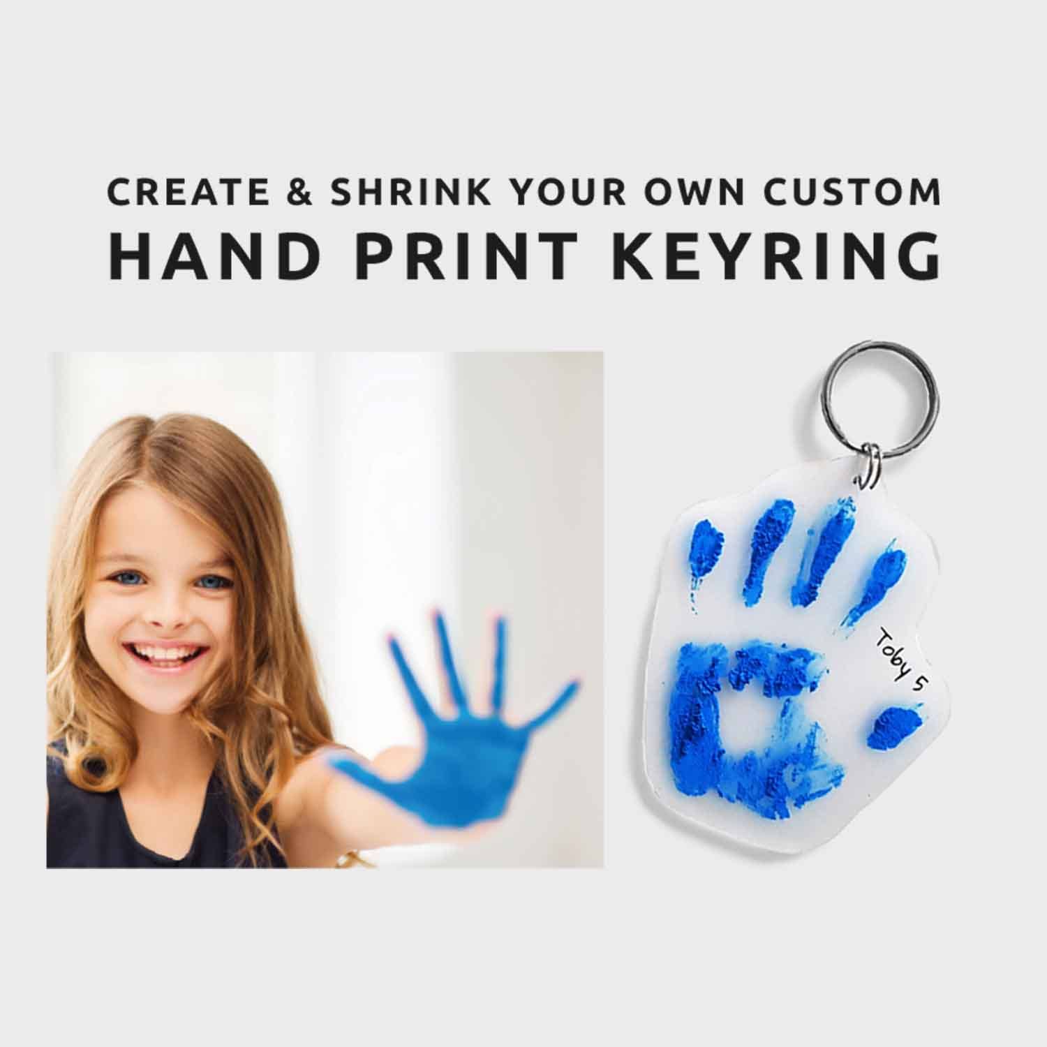 Pikkii – wholesale DIY craft kit – Hand Print Shrink Key Chain Kit | DIY Personalized Keyring1