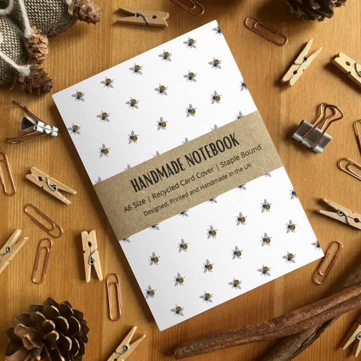 Bee Design Handmade A6 Size Notebook for wholesale by SH Designs