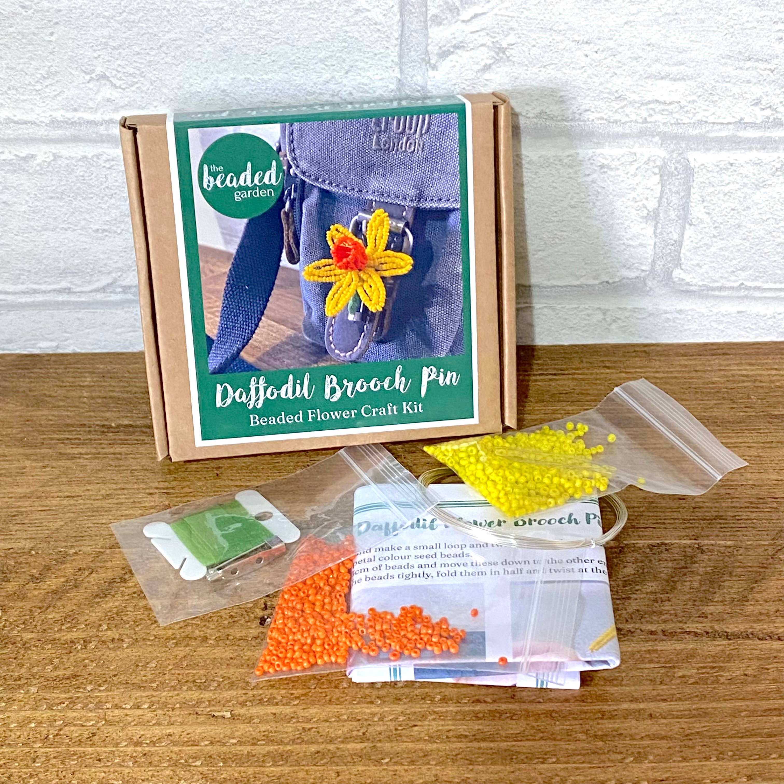 The Beaded Garden - Wholesale DIY Craft Kit - Daffodil Flower Brooch Pin Craft Kit -A creative gift idea.2