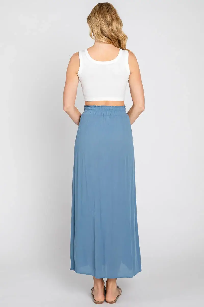 Final Touch - Wholesale Skirt - Women's - Solid Thigh Split Maxi Skirt - S80050A17