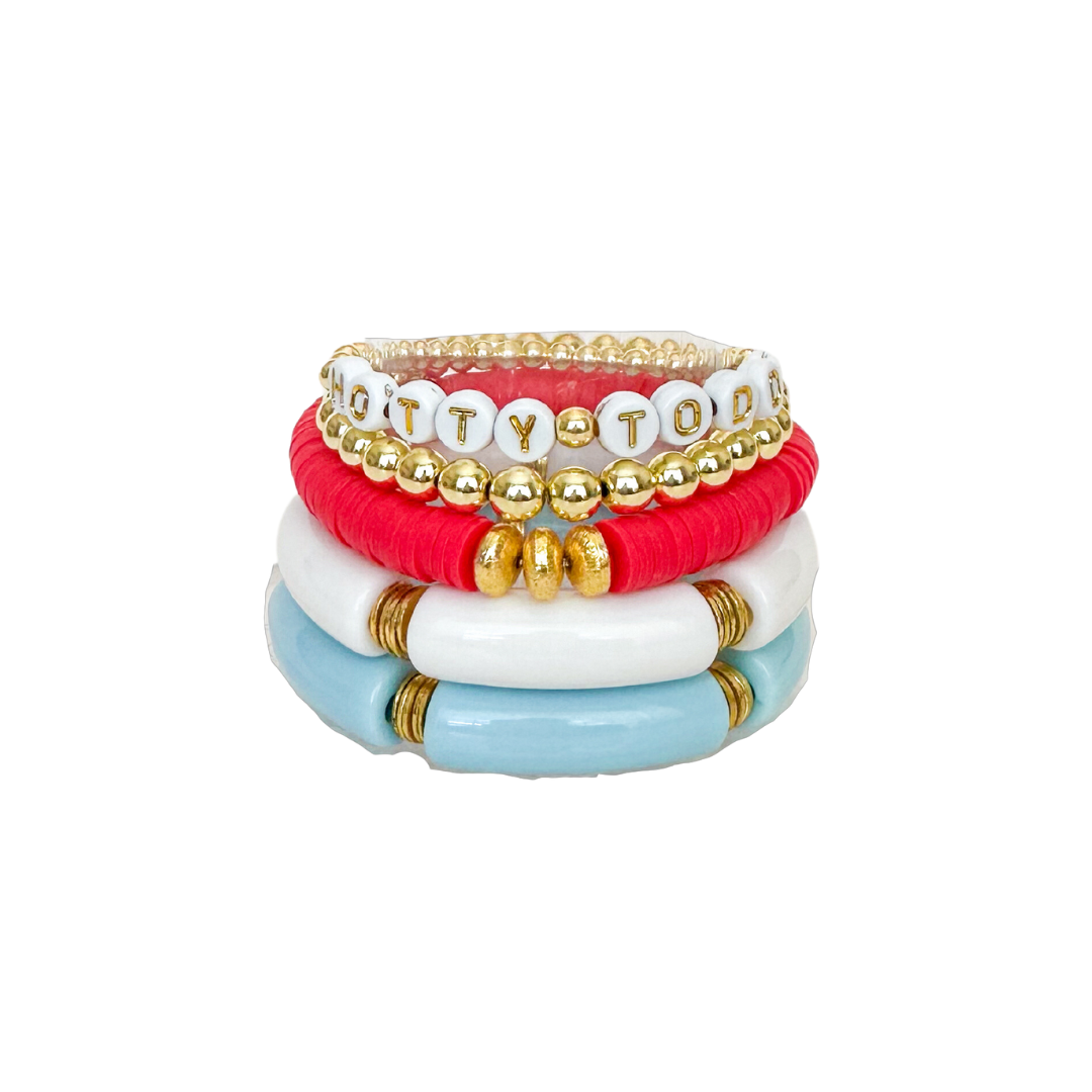 Coco's Beads and Co - Vente Parures de bijoux - Pile Rouge et Bleue0