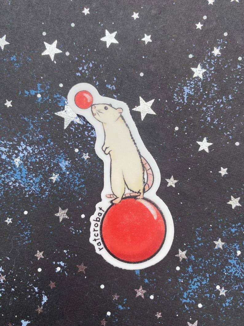 AstroManatee Shop - Wholesale Sticker - Ratcrobat // rat sticker // pet rat // gifts for rat owners2