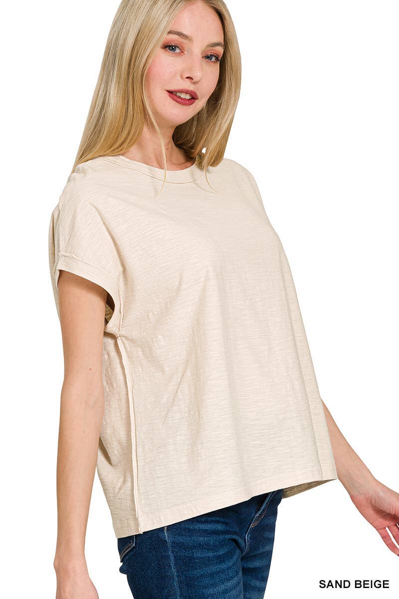 Vanilla Monkey - Wholesale Knit Top - Women's - Cotton Slub Round Neck Short Sleeve Tee8