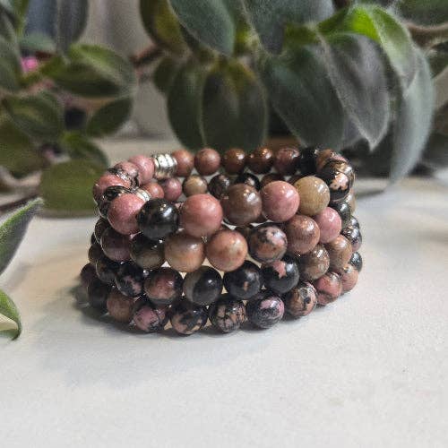 Crystals and Sun Signs - Wholesale Beaded Bracelet - Rhodonite Gemstone Bead Bracelet | The Stone of Self Love2