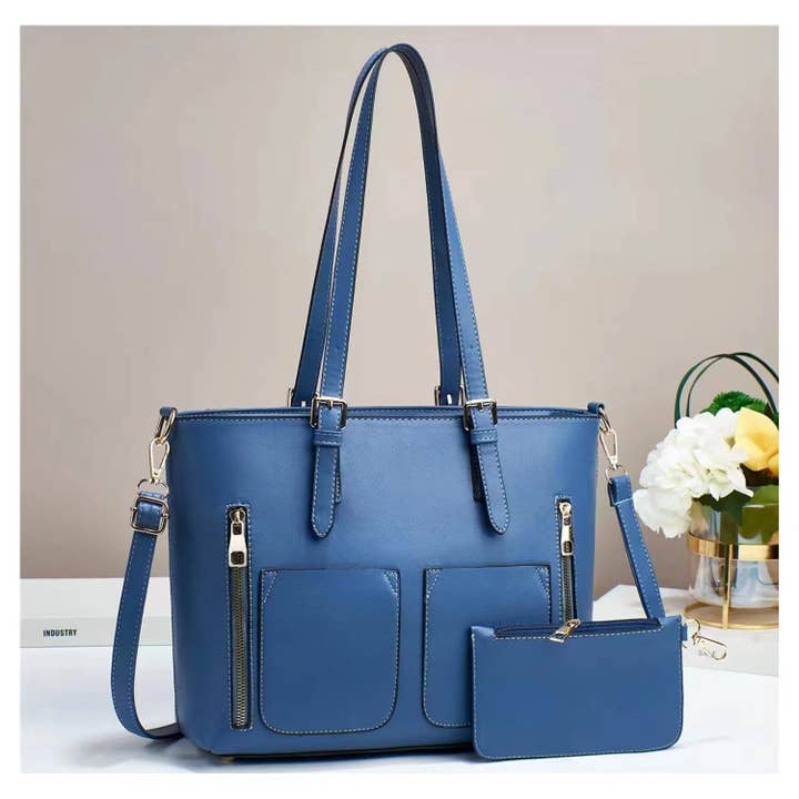 Classic Two Pockets A 4 Tote Bag with a Purse-A05 for wholesale by Superbia