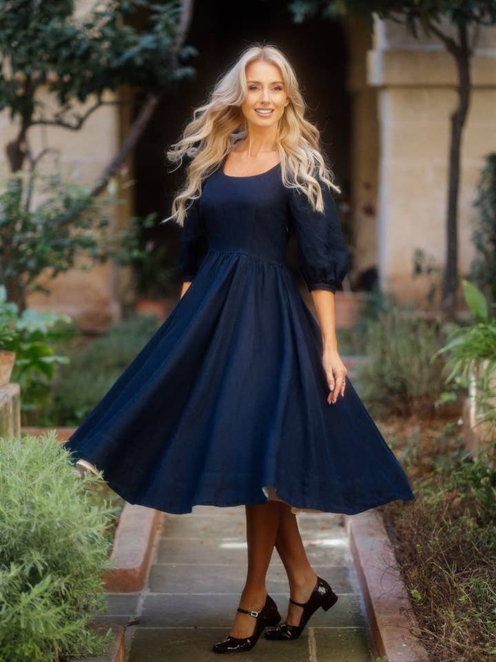 Carmen Dress, 3/4 Sleeve for wholesale by Son de Flor