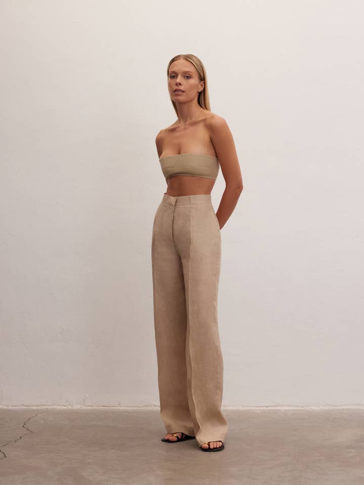 Le Cle - Wholesale Pants – Women's - Nyx Pants | High-Waisted Linen Trousers16