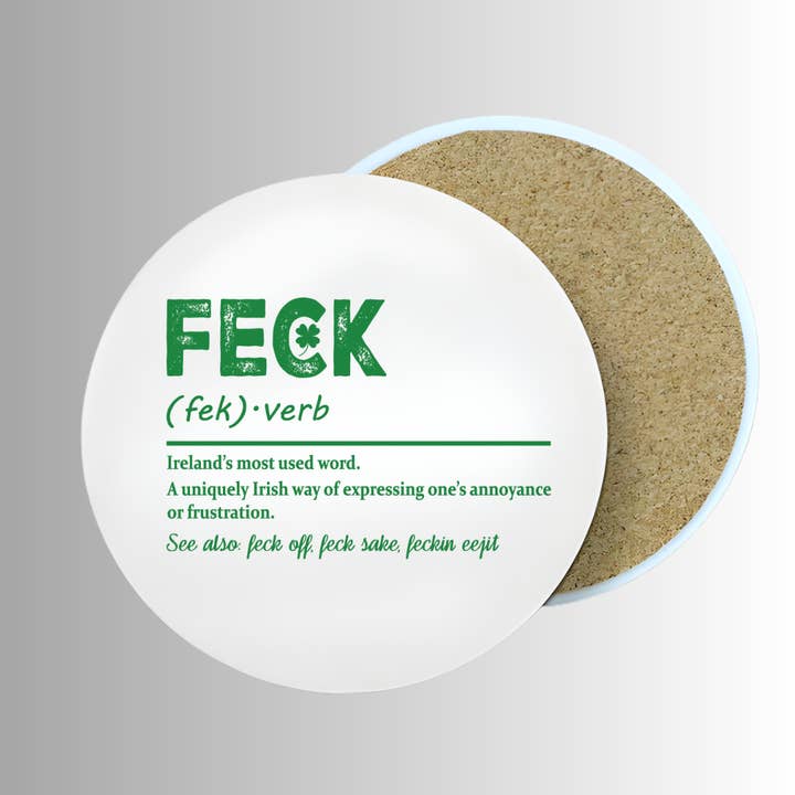 Ceramic Coaster Glossy 4x4 - Irish F Word Definition for wholesale by Handsome Sam's
