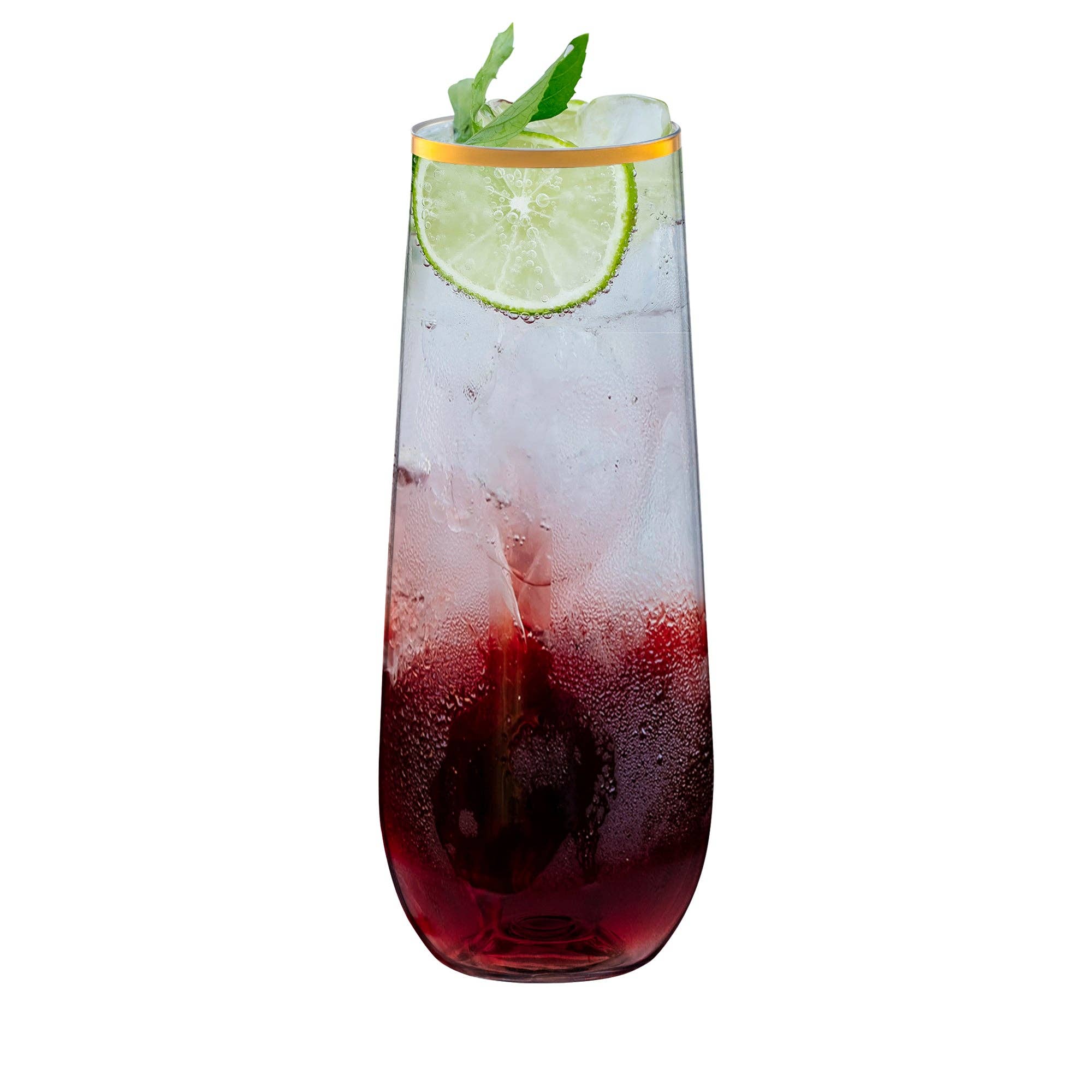 Smarty had a Party – Großhandel Champagnerflöten – 9-oz. Klare Plastik-Champagnerflöten mit goldenem Rand – 64 Stück1