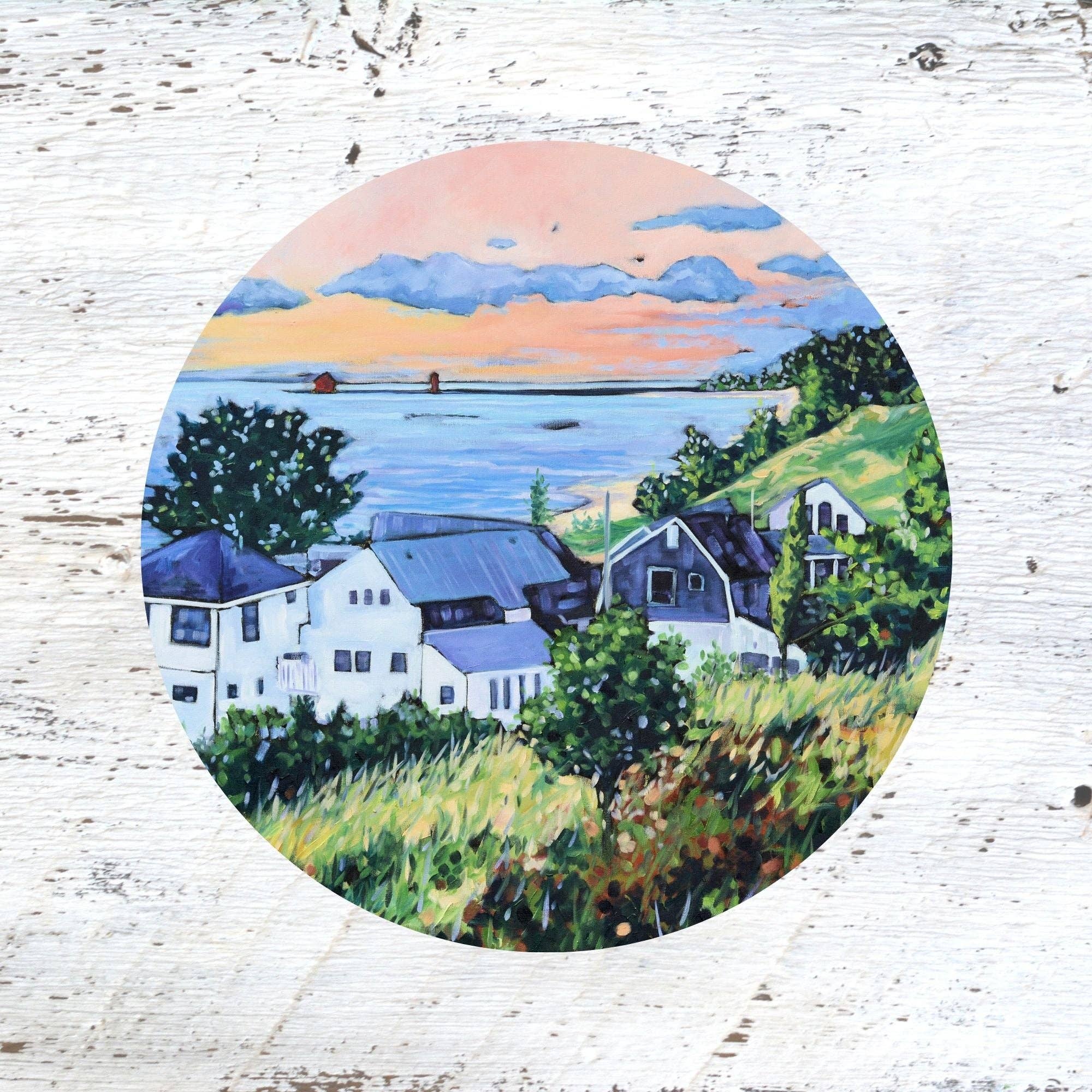 Dreese Fine Art - Wholesale Jar Opener - Rubber Grip Jar Opener - Views from Stickney Ridge. Cottages