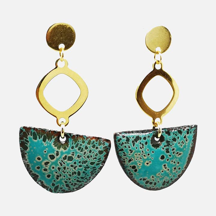 Boucles d'oreilles Clara - Collection Amazonie pour la vente par Les Emaux Mline