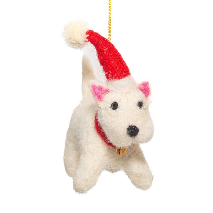 Decorazione di Natale con Westie Bonnie per la vendita all'ingrosso da parte di Sew Heart Felt