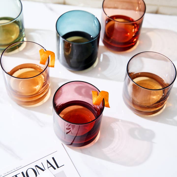 The Wine Savant / Khen Glassware – Engroshandel Cocktail-/likørglas – Khen Vintage Whiskeyglas sæt med 6 stk. | 9,6 oz (284 ml)5