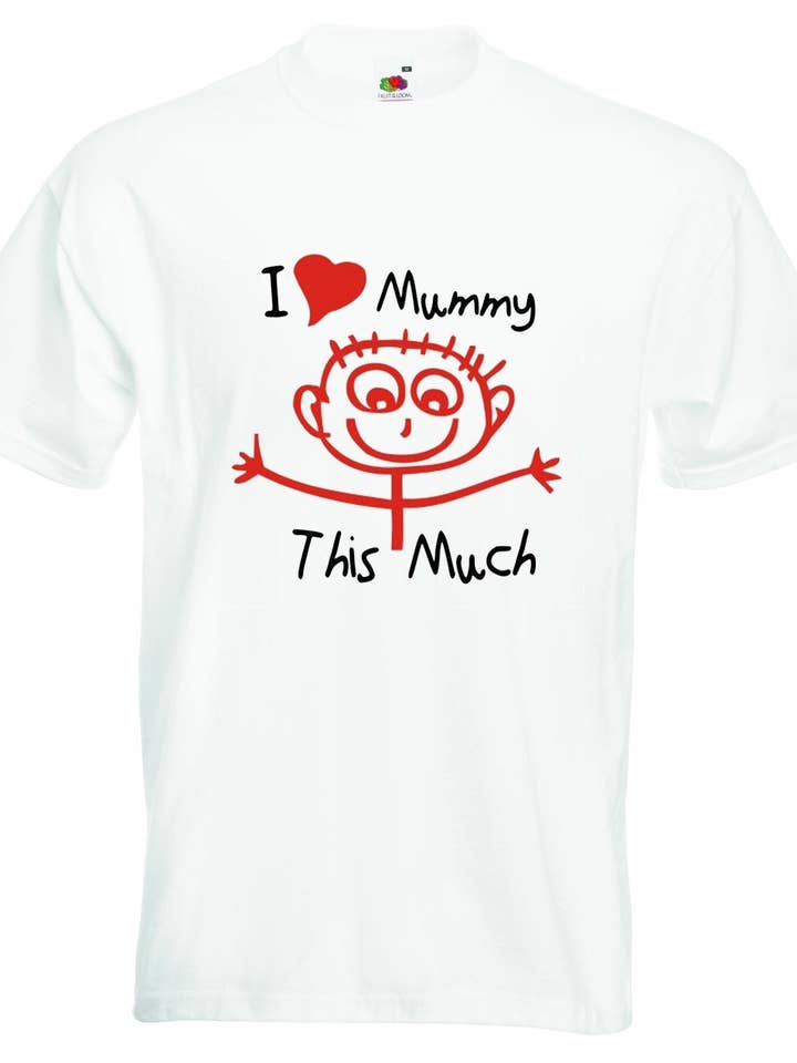 I Love Mummy this Much Unisex T-shirt for wholesale by Little Ratbag