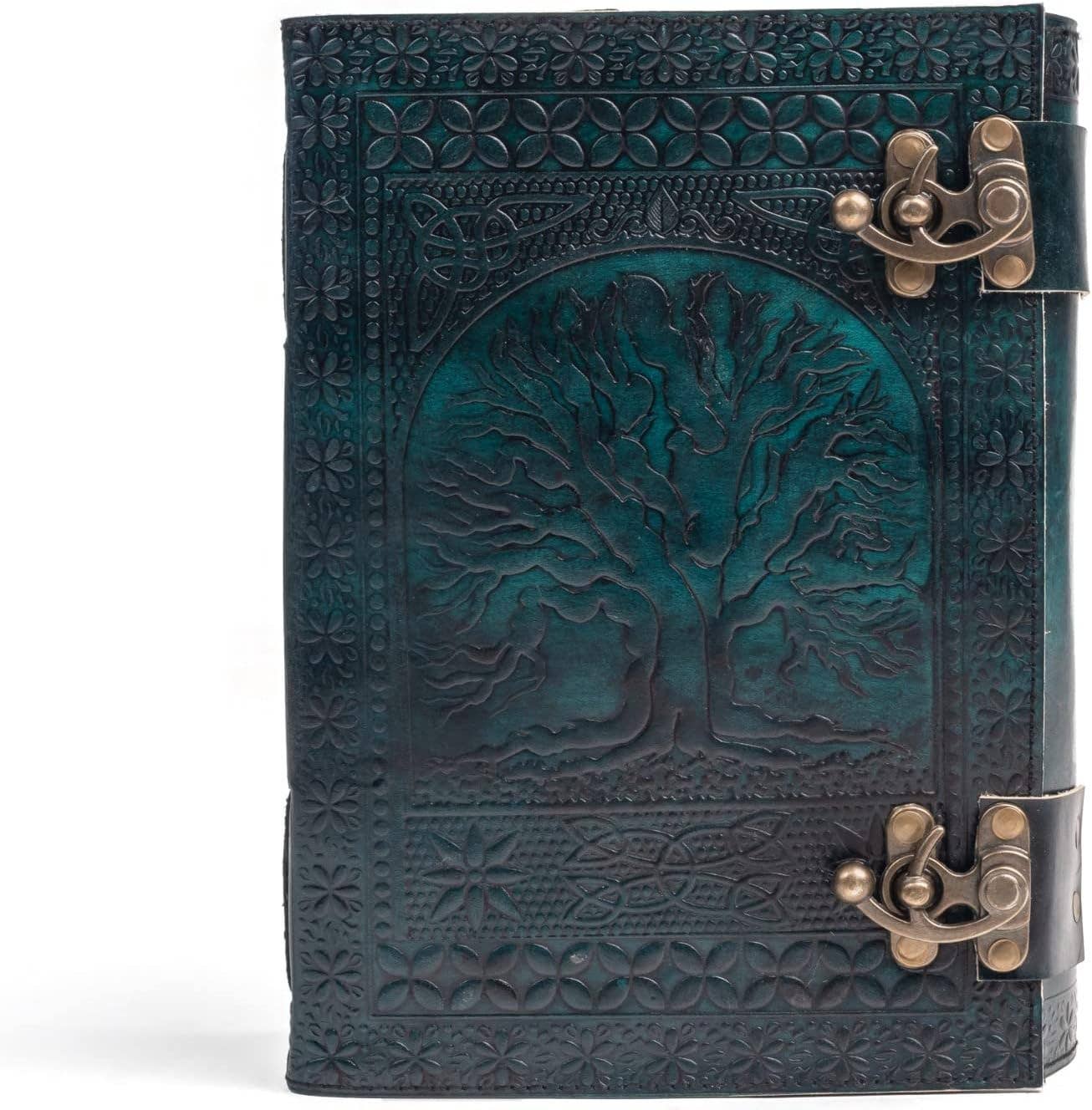 Tuzech Leather - Vente Journal intime - Tuzech grand journal de vie de 600 pages | journal en cuir | carnet de notes grand arbre de vie embossé | carnet d'écriture en cuir | journal en cuir fait main | grimoire en cuir | carnet de croquis en cuir 7 x 10 relié par fil8