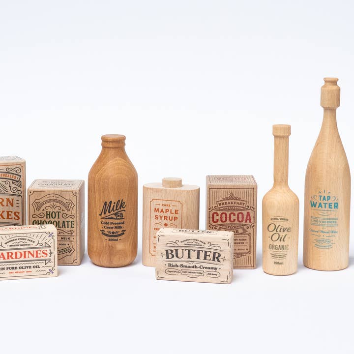 Montessori market set with shopping bag for wholesale by Wooden Story Sp. z o.o.