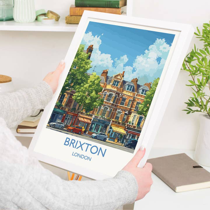 NQ Media Designs - Wholesale Art Print - Brixton Travel Print, Travel Poster of Brixton, London Poster, Brixton Art Gift, London Art Lovers UK Travel Gift1