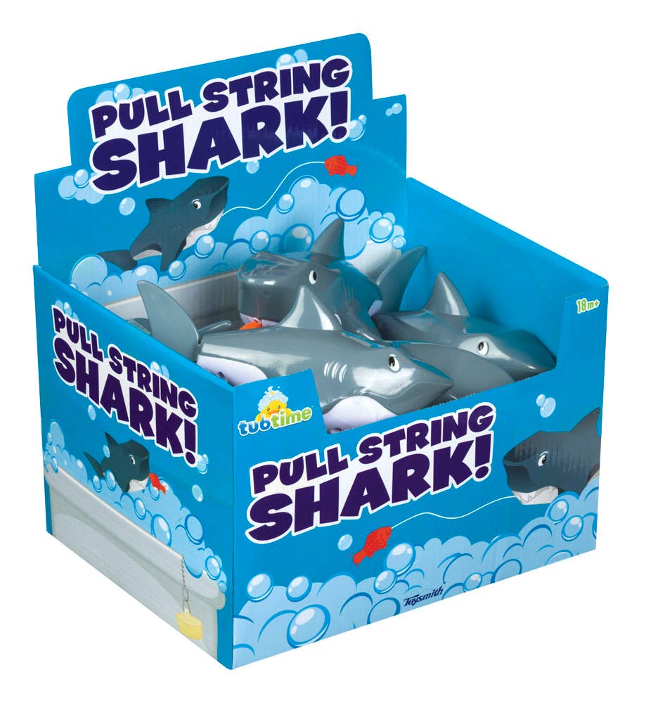 Toysmith - Wholesale Bath Toy - Baby - Tub Time - Pull-String Shark, Swimming Bath Toy, Pool Toy