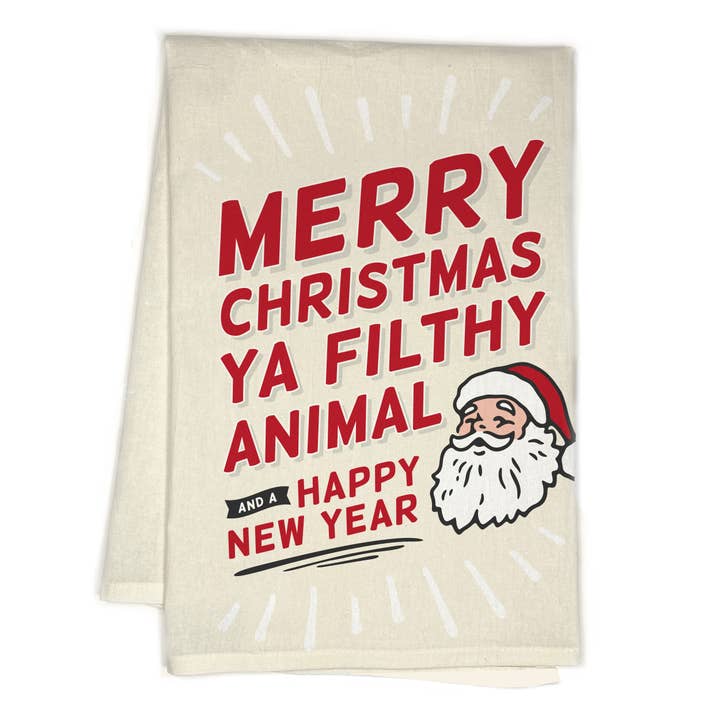 Merry Christmas Ya Filthy Animal Festtagshandtuch mit Volldruck für den Großhandel von RubiaRojo