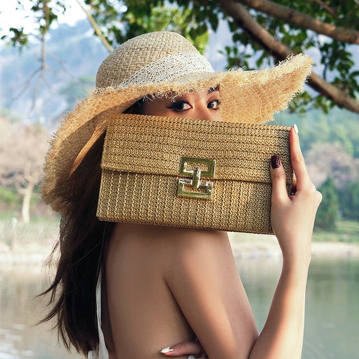 Little Trendy - Wholesale Clutch Bag - Women's - Women's clutch bag casual woven bag straw woven bag