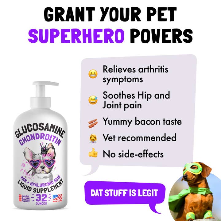 LEGITPET - Wholesale Pet Supplement - Cat/Dog - Liquid Glucosamine with Chondroitin, MSM & Hyaluronic Acid