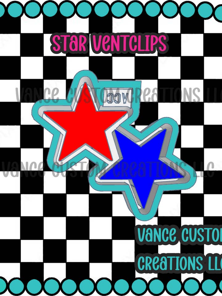 Star Ventclips for wholesale by Vance Custom Creations