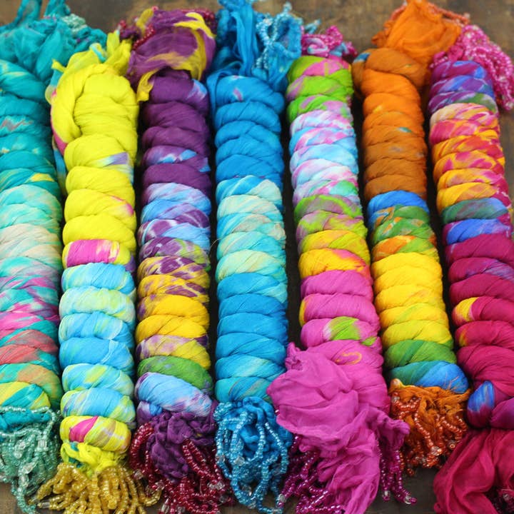 Woman Shops World - Wholesale Scarf - Women's - Shibori Chiffon Scarf, Tie Dye Silky Shawl