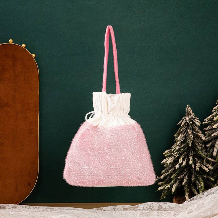 NINEXIS - Wholesale Gift Bag - CWMM9352_NEW CHRISTMAS PINK PLUSH CHRISTMAS GIFT BAG3