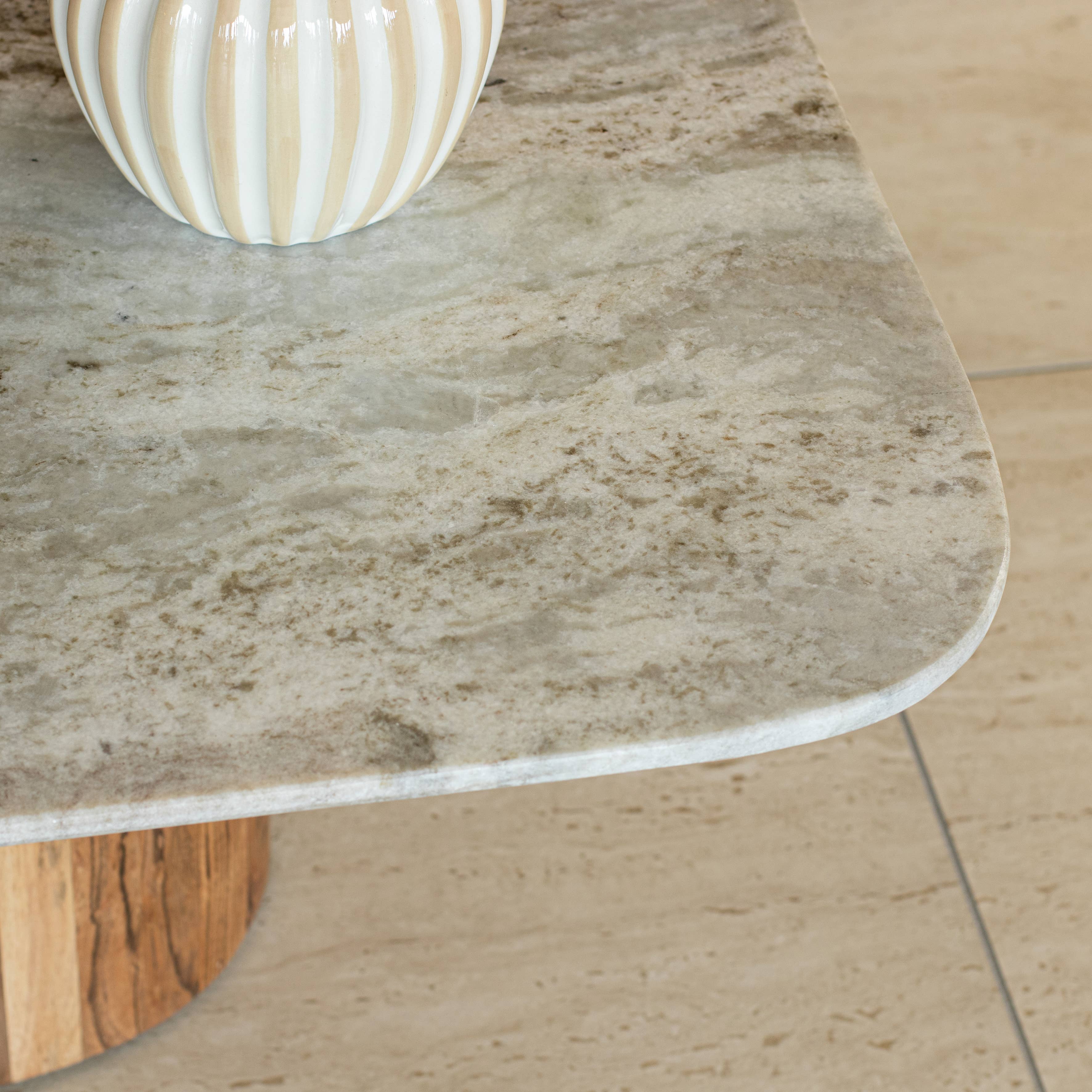 Now's Home - Wholesale Coffee Table - BERGEN GRAY MARBLE AND WOOD COFFEE TABLE 80X80X36CM3