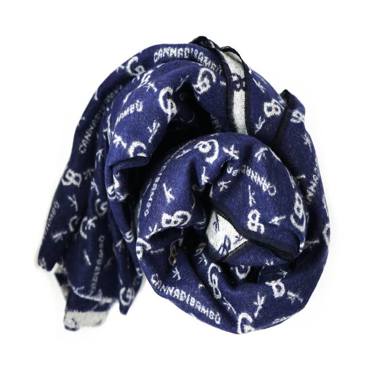 Bamboo Cane® Blanket cod. PL_5_BLUE&SAFARI for wholesale by Cannadibambù