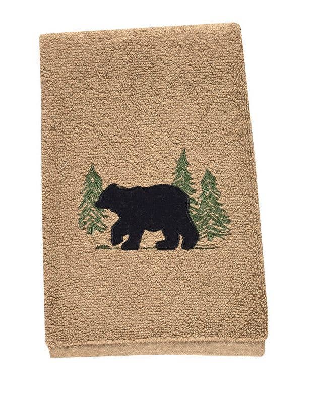 Park Designs - Vente Essuie-mains - Serviette du bout des doigts en éponge Black Bear0
