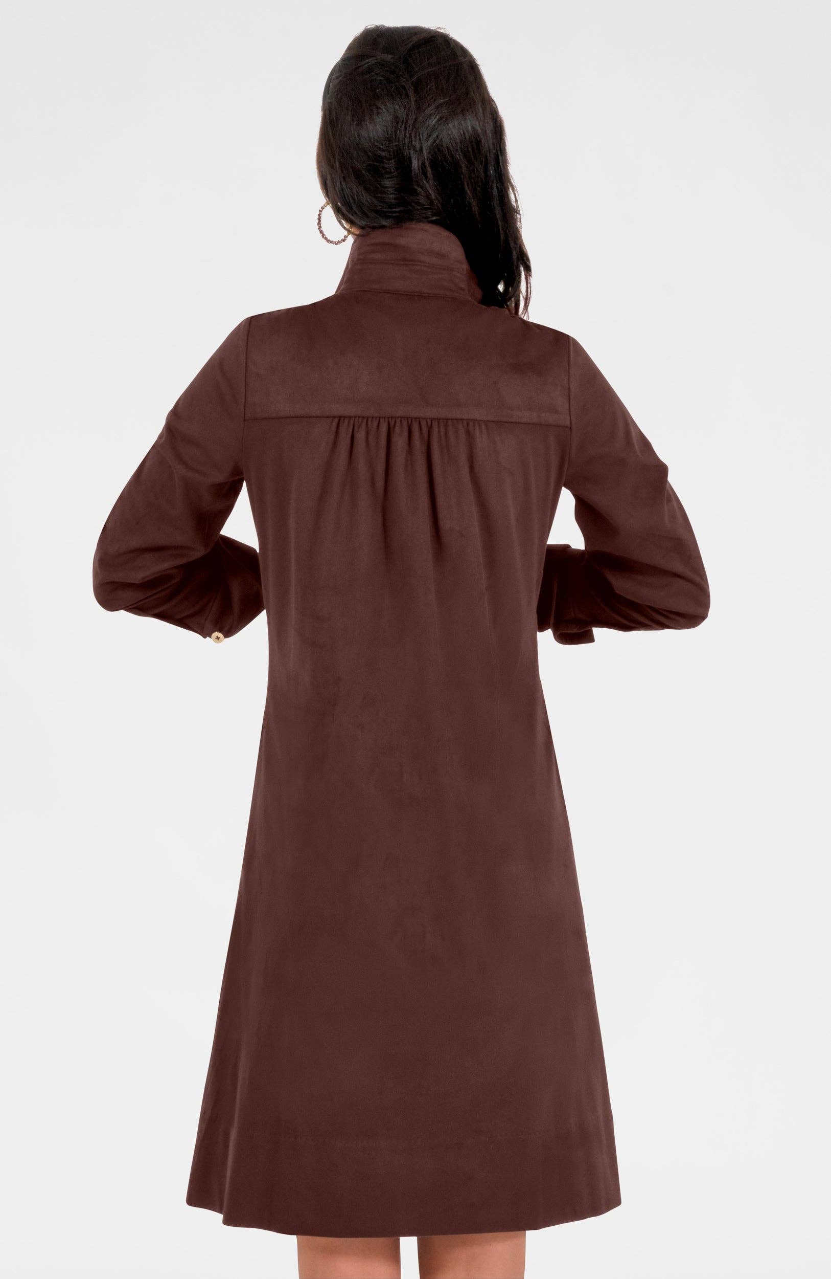 Gretchen Scott LLC - Wholesale Jurk - Dames - Ruffle Rumble Jurk - Ultra Suède2