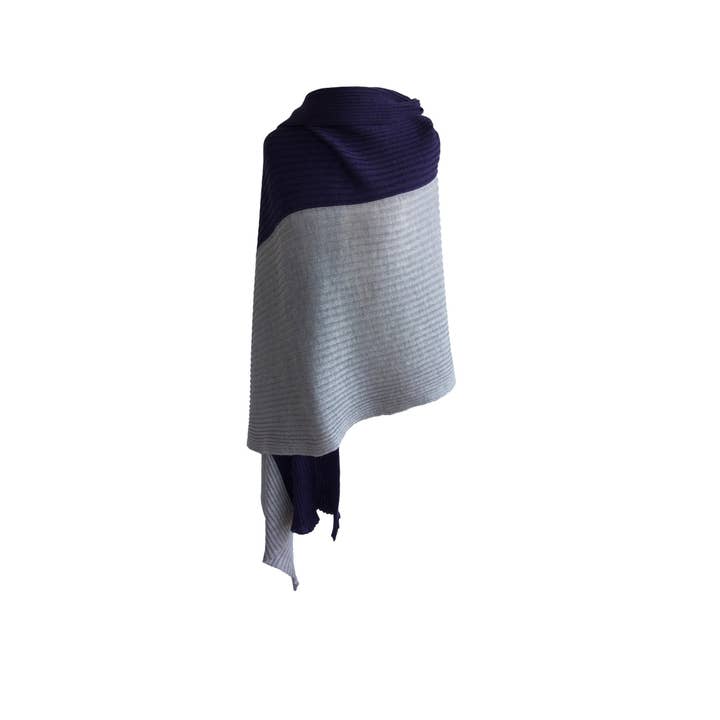 RibStole bicolore - blu/grigio per la vendita all'ingrosso da parte di austriandesign.at