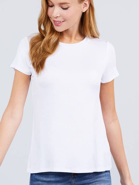 Short Sleeve Crew Neck Rayon Spandex Jersey Top for wholesale by Active Basic | Active USA