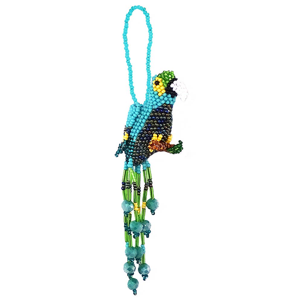 Pichincha - Wholesale Ornament - Beaded Parrot Figurine Seed Bead Fringe Dangle Ornament3