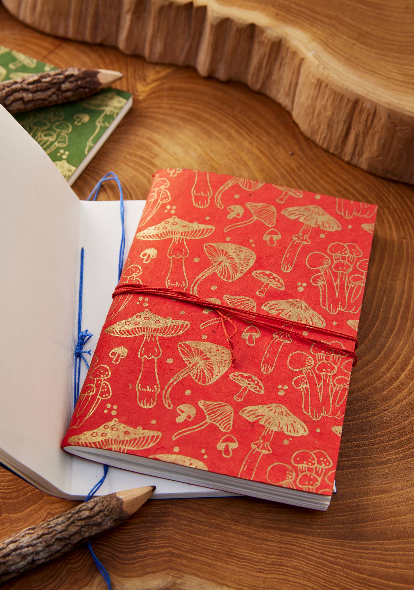 Namaste – wholesale Notebook – Mushroom Print Lokta Paper Notebook A61