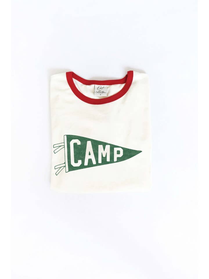 OAT COLLECTIVE – wholesale Screen printed t-shirt – Women′s – CAMP Ringer Graphic T-Shirt - Retro/Vintage Style2