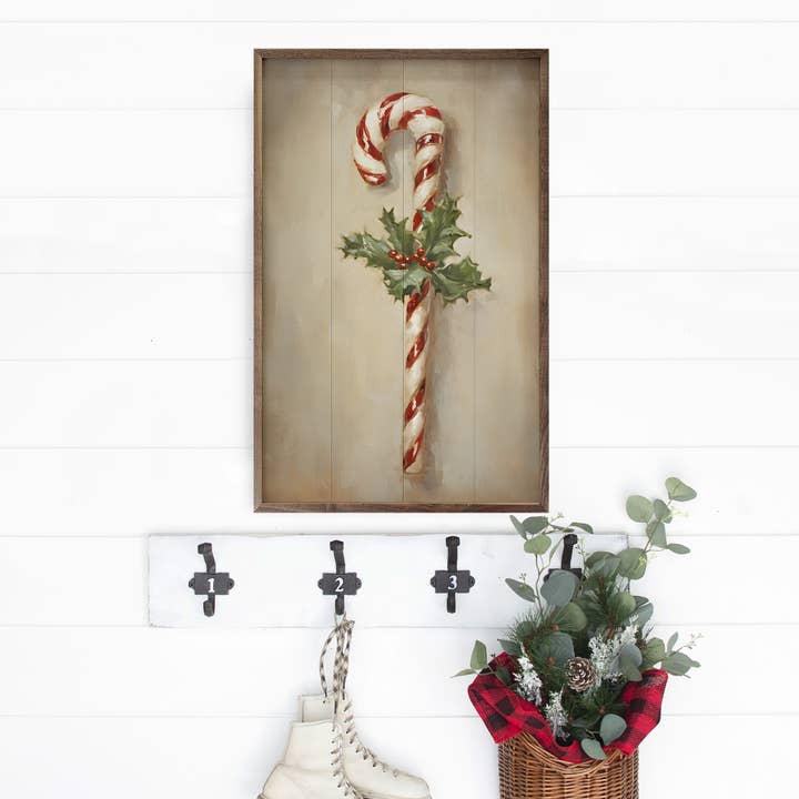 Kendrick Home - Wholesale Christmas Wall Art - Candy Cane By Petals Prints Designs