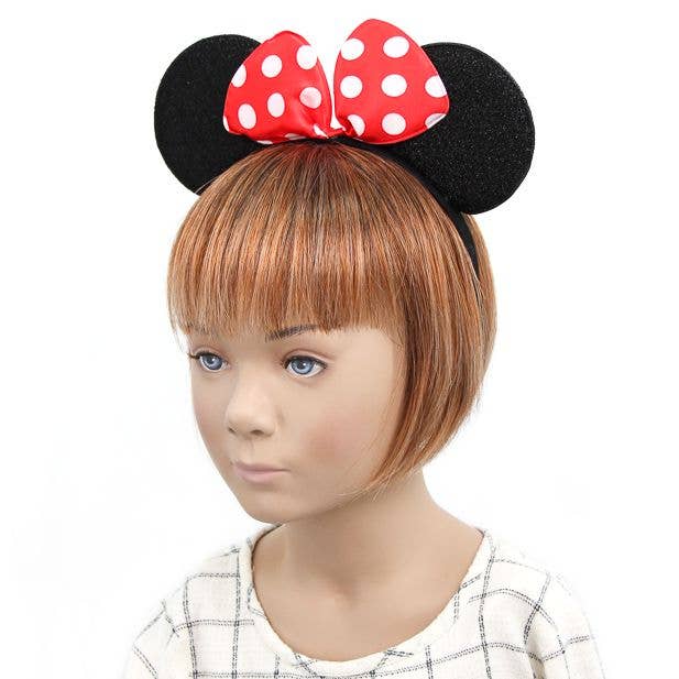 Inca UK - Wholesale Fashion Headband - Kids - Mouse Ears With polka dot Satin Bow On An Aliceband1