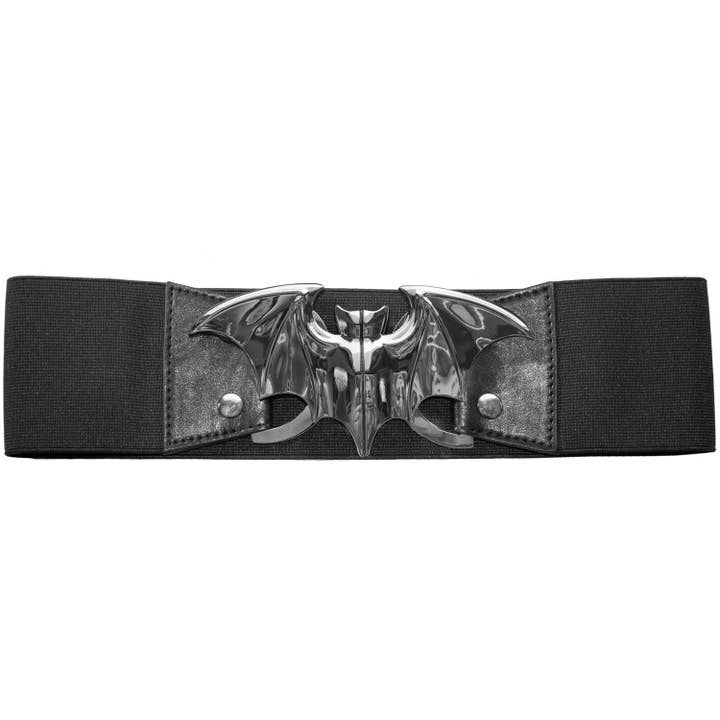 Elastic Waist Belt Bat Silver for wholesale by Kreepsville
