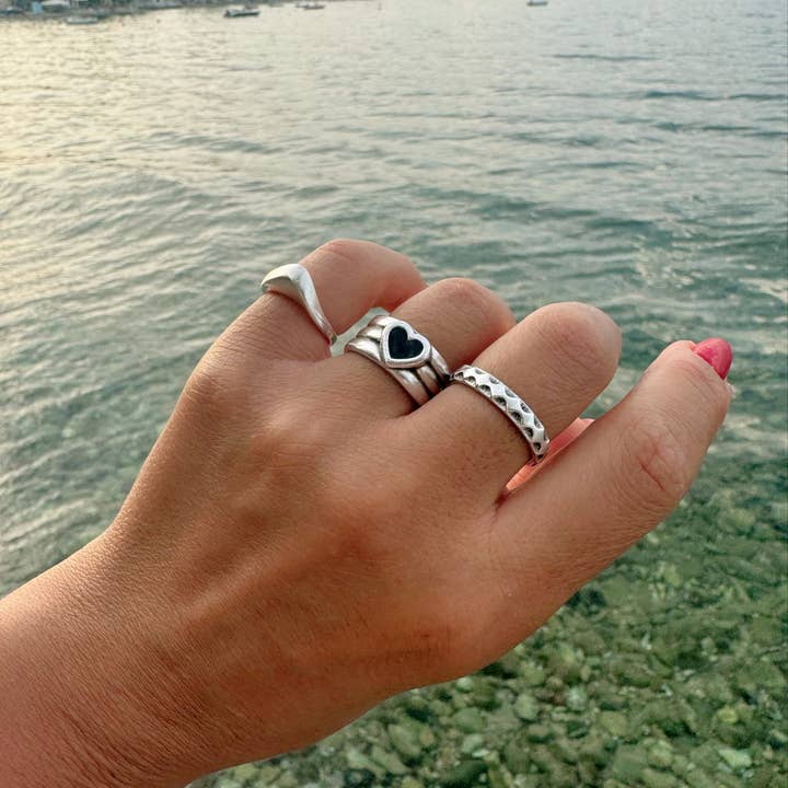 Christina Christi - Wholesale Band/gestapelde ring - Zilveren dunne ringen voor dames, stapelringen, stapelbaar zilver1