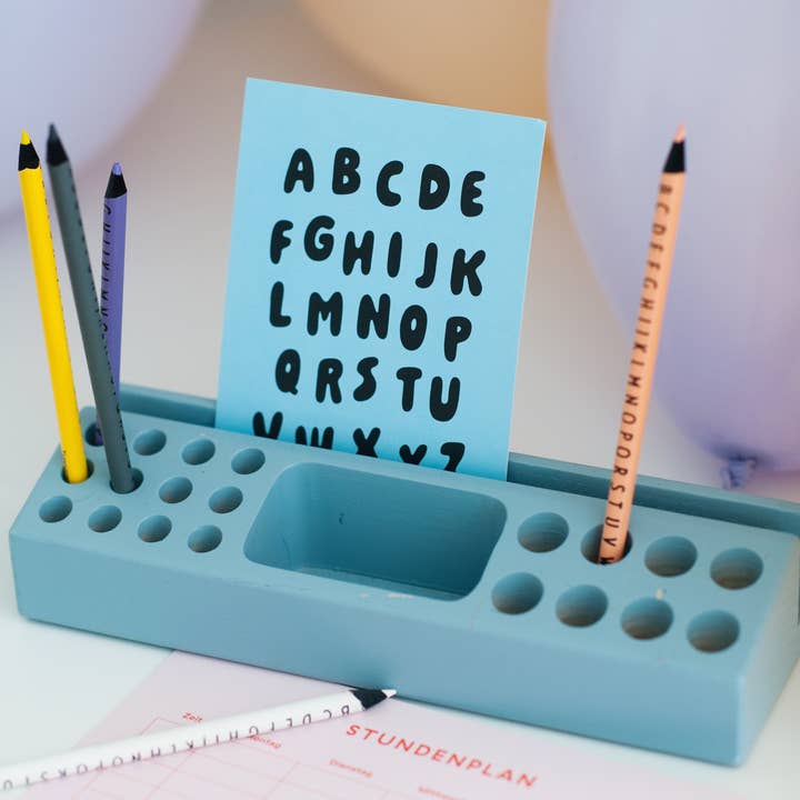 Tarjeta postal "Alfabeto" azul | 5 unidades para venta al por mayor de tinyday