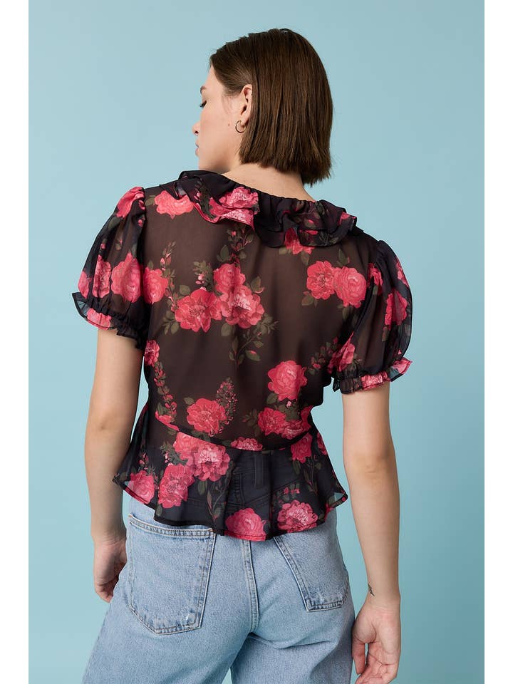 FLORAL Bloom Peterpan Collar Blouse - RT1021 for wholesale on Faire5
