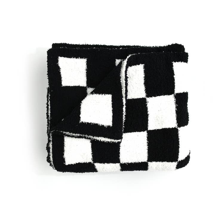 Manta de felpa Axel Black Checks para venta al por mayor de Gigi and Max