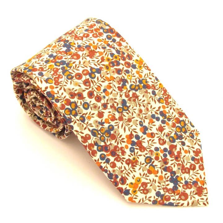 Wiltshire Bud Cotton Tie Made With Liberty Fabric for wholesale by Cecil Jones