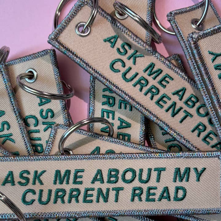 Well Versed Goods - Wholesale Keychain - Unisex - Ask Me About My Current Read π Fabric Keychain / Pull Tag1