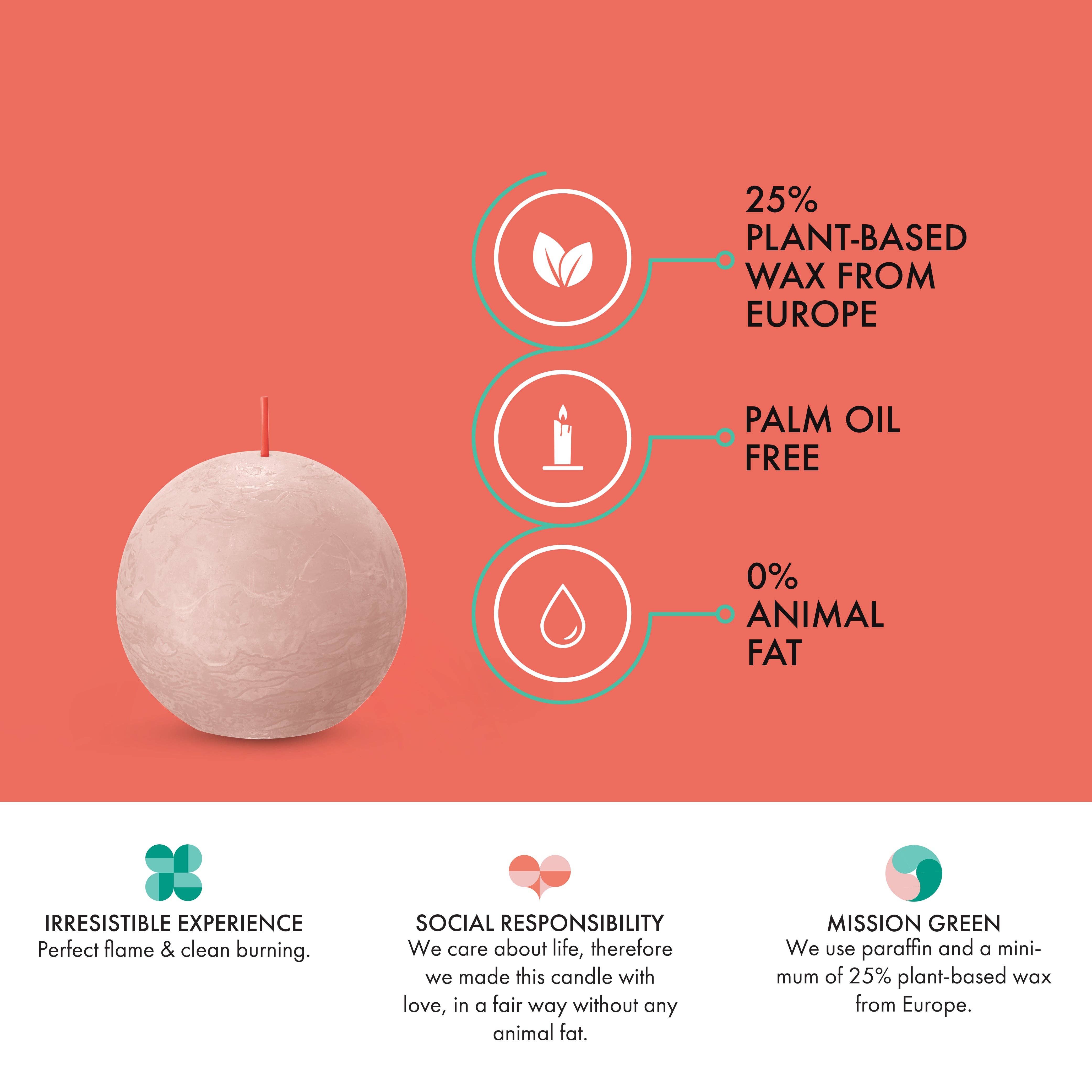 BOLSIUS – Velas de decoração por atacado – 6 Velas rústicas 3" - Inperfuted - Natural - Eco-Friendly - Cera Plant-Based - **Vendido Individualmente2