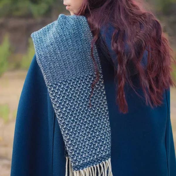 Chicoração - Vente Écharpe – femme - Écharpe en laine - Hirondelle Nuage Bleu Huile