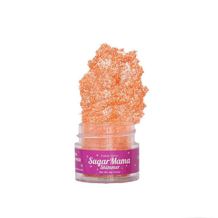 Sugar Mama Shimmer - Wholesale Drink Topper - Mango Mama Shimmer - Orange Edible Glitter3