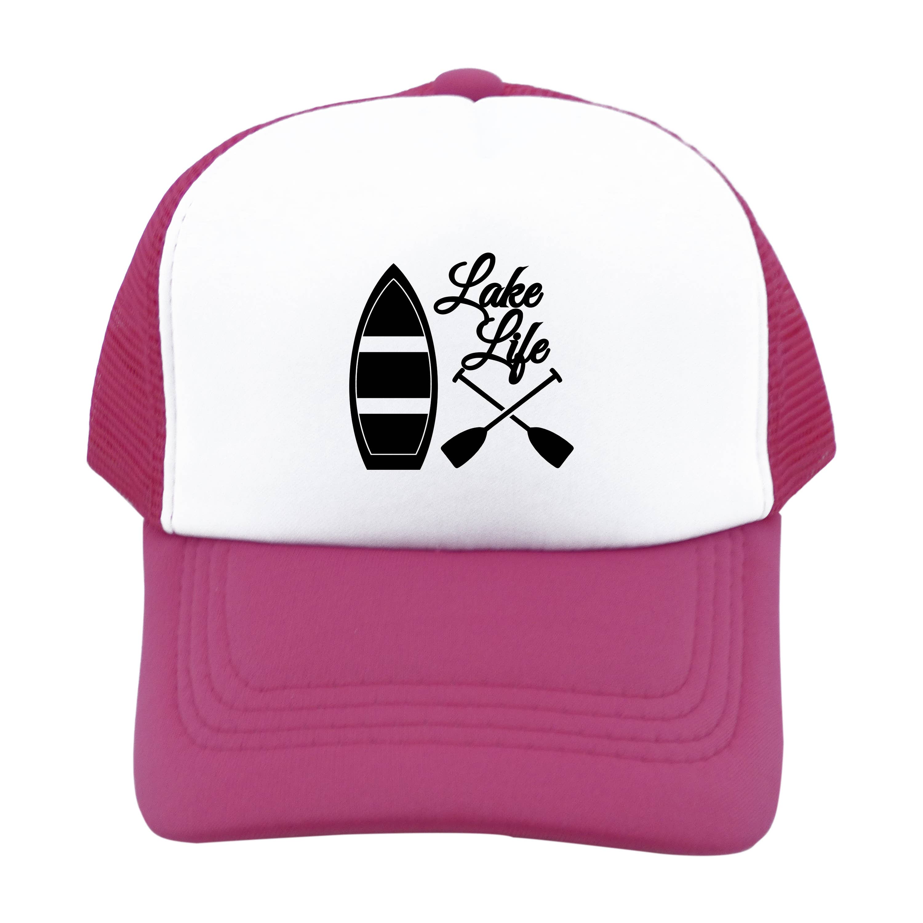 Outdoorable Apparel - Wholesale Kids Hat - Kids - Pink Lake Life Hat0